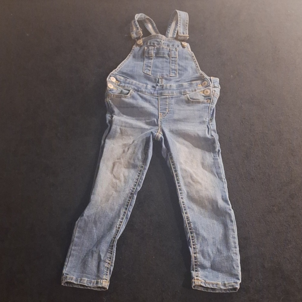 Thereabouts Girls Denim Overall One-Piece Size 5 Blue Pockets Button Closure